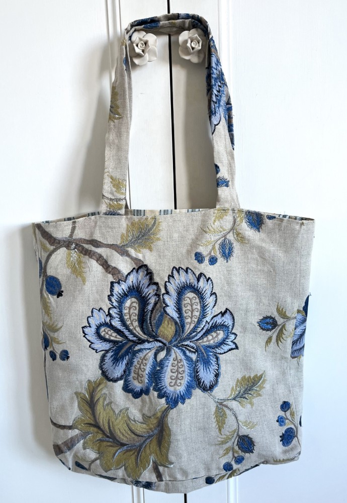 Blue embroidered bag image